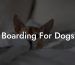 Boarding For Dogs