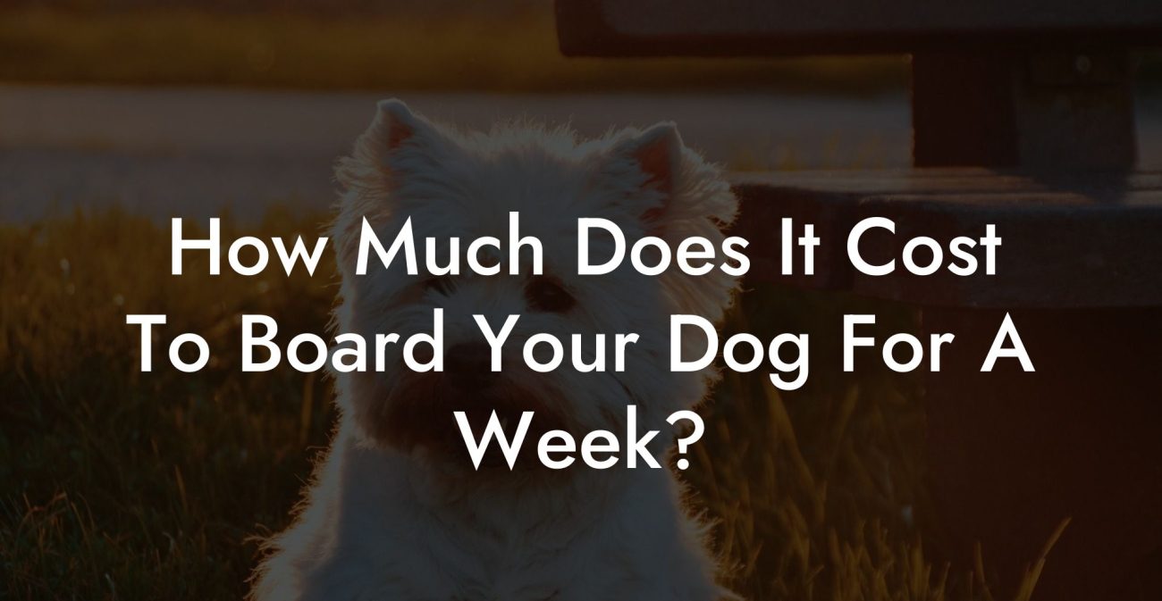 How Much Does It Cost To Board Your Dog For A Week?