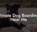 Private Dog Boarding Near Me