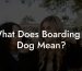 What Does Boarding A Dog Mean?
